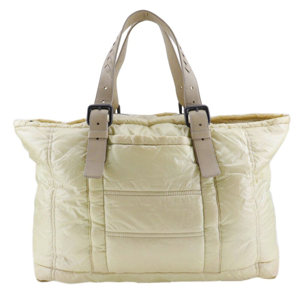 Bottegaveneta Spinnaker Tote Bag Intrecciato Gold Beige Nylon Women